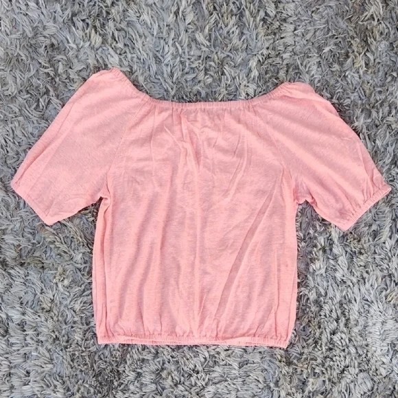 LOFT Pink Puff Sleeve Crop Blouse - Picture 6 of 7